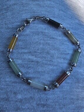 Silver Jade Vintage Bracelet